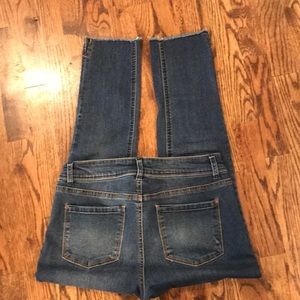 For The Republic Denim Raw Hem Crop Skinny Jeans